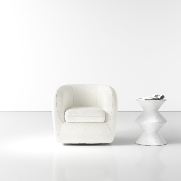 AllModern Aquila Upholstered Swivel Barrel Chair & Reviews Wayfair